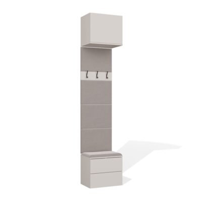 Garderobemeubel HAGA 1W2S – Kasjmier beige – 2 laden