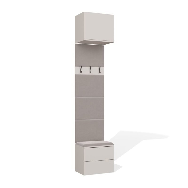 Garderobemeubel HAGA 1W2S – Kasjmier beige – 2 laden