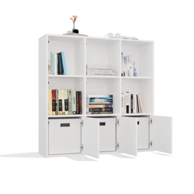 Rek MALAX 3x3 H – 110 × 110 cm – Wit – 3 deuren
