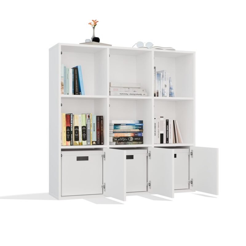 bry4 Rek MALAX 3x3 H – 110 × 110 cm – Wit – 3 deuren