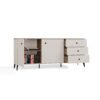 Dressoir POINT 2D3S – Castello eiken / Kasjmier beige – 3 laden – 2 deuren