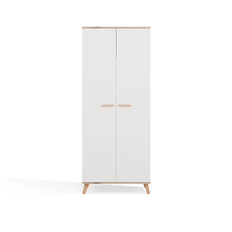 Kledingkast Ubraniowa OLYMPO 2D – 80 cm – Artisan eiken / Wit – 2 deuren