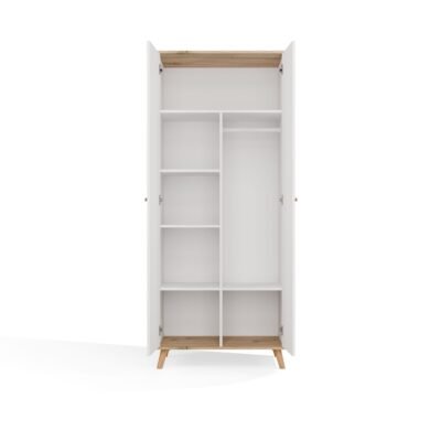 bryla2 Kledingkast Ubraniowa OLYMPO 2D – 80 cm – Artisan eiken / Wit – 2 deuren