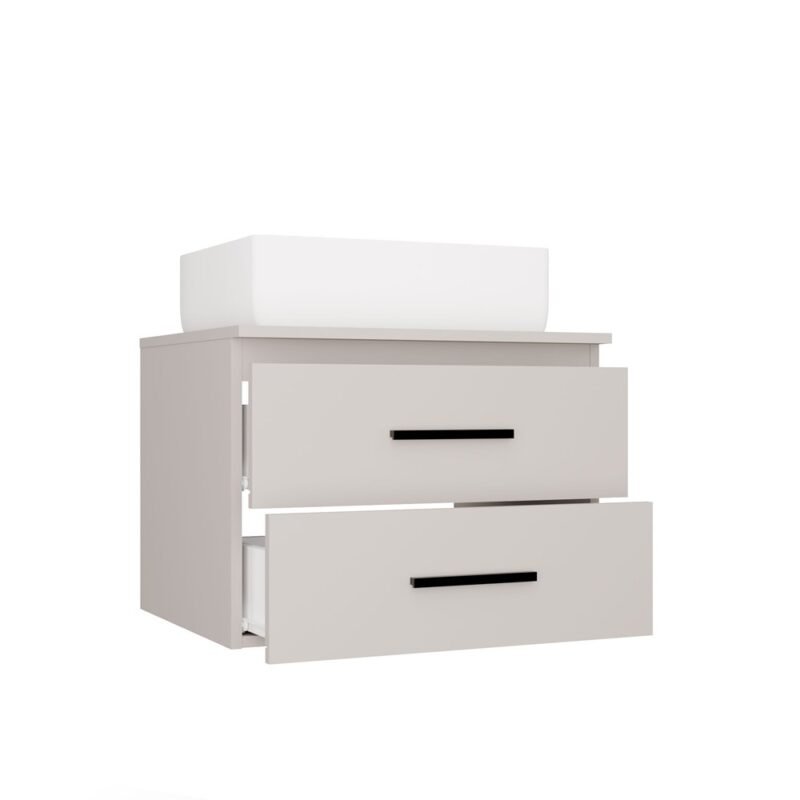 bryla5 Wastafelmeubel NEL 60 UC – Kasjmier beige – 2 laden – hangend – met wastafel