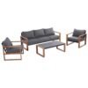 Tuinset DUISBURG Sofa Fotel Stolik – Antraciet / Bruin
