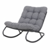 Tuinfauteuil VIBE – 115 cm – Zwart / Grijs – met kussen