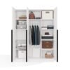Kledingkast SENSO 3D 150 – 150 cm – Wit / Zwart – 3 deuren