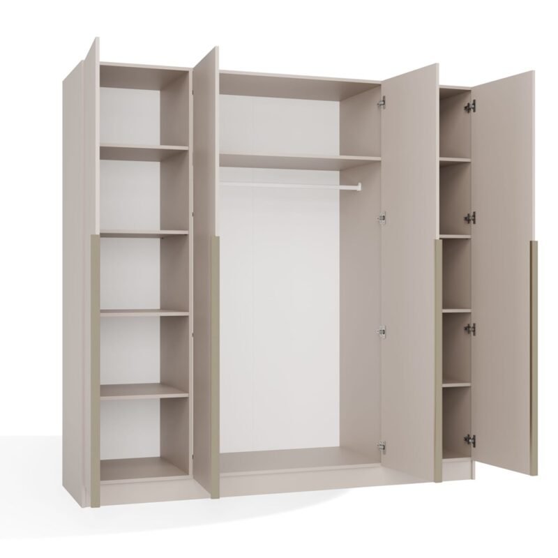 brylka1 Kledingkast SENSO 4D 200 – 200 cm – Kasjmier beige – 4 deuren