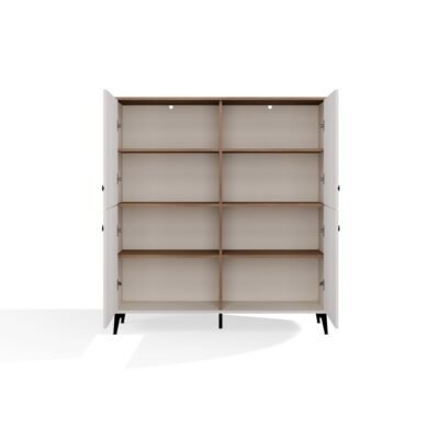 brylka2 Dressoir POINT 4D – Castello eiken / Kasjmier beige – 4 deuren – 8 planken