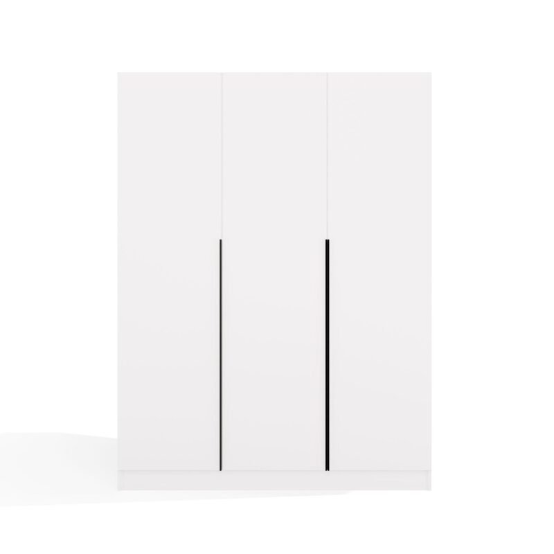 brylka2 Kledingkast SENSO 3D 150 – 150 cm – Wit / Zwart – 3 deuren