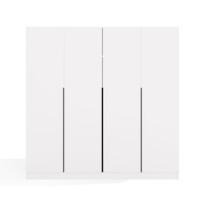 Kledingkast SENSO 4D 200 – 200 cm – Wit / Zwart – 4 deuren
