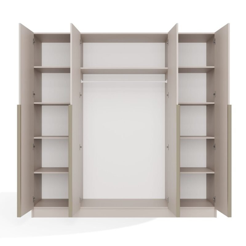 brylka2 Kledingkast SENSO 4D 200 – 200 cm – Kasjmier beige – 4 deuren