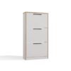 Schoenenkast Paula – Artisan eiken / Wit – 3 deuren
