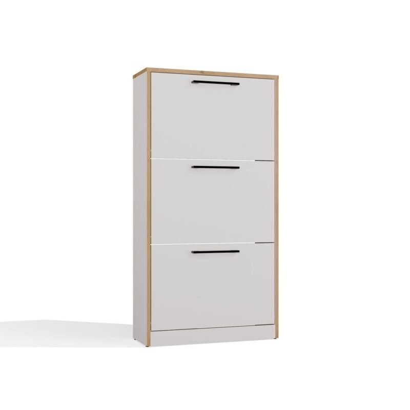 Schoenenkast Paula – Artisan eiken / Wit – 3 deuren