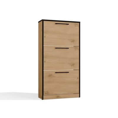brylka2 Schoenenkast Paula – Artisan eiken / Zwart – 3 deuren