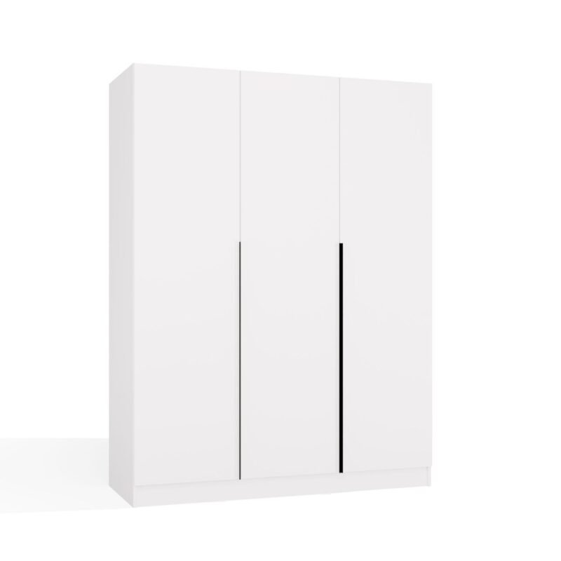 brylka3 Kledingkast SENSO 3D 150 – 150 cm – Wit / Zwart – 3 deuren
