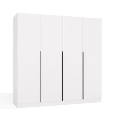 Kledingkast SENSO 4D 200 – 200 cm – Wit / Zwart – 4 deuren