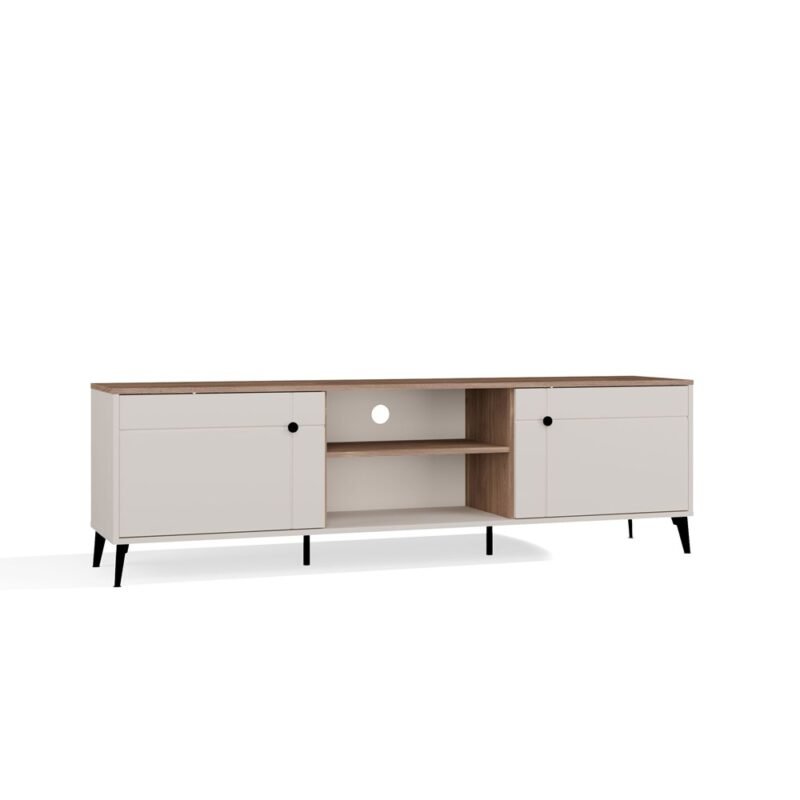 TV-meubel POINT 2D – Castello eiken / Kasjmier beige – 2 deuren
