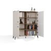 brylka4 Dressoir POINT 4D – Castello eiken / Kasjmier beige – 4 deuren – 8 planken