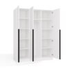 Kledingkast SENSO 3D 150 – 150 cm – Wit / Zwart – 3 deuren