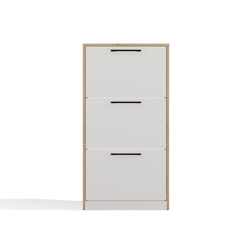 Schoenenkast Paula – Artisan eiken / Wit – 3 deuren