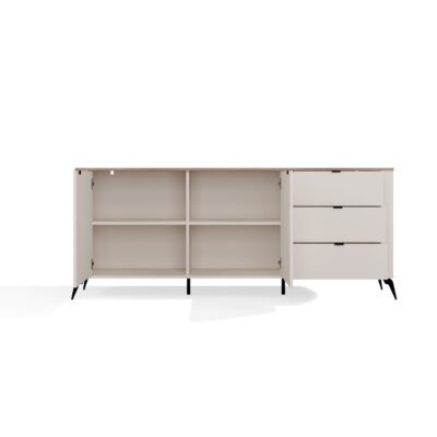 brylka5 Dressoir CORDOBA 2D3S – Castello eiken / Kasjmier beige – 3 laden – soft-close