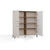 brylka5 Dressoir POINT 4D – Castello eiken / Kasjmier beige – 4 deuren – 8 planken