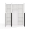 Kledingkast SENSO 3D 150 – 150 cm – Wit / Zwart – 3 deuren