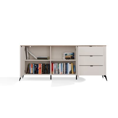 brylka6 Dressoir CORDOBA 2D3S – Castello eiken / Kasjmier beige – 3 laden – soft-close