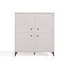 brylka6 Dressoir POINT 4D – Castello eiken / Kasjmier beige – 4 deuren – 8 planken