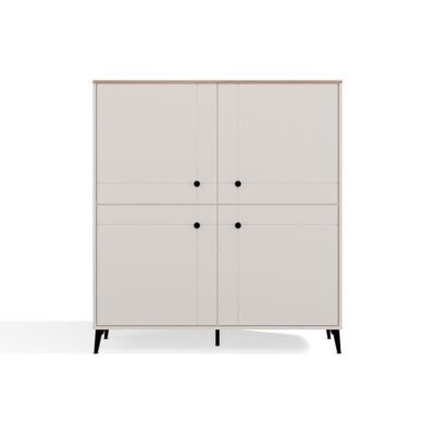 brylka6 Dressoir POINT 4D – Castello eiken / Kasjmier beige – 4 deuren – 8 planken
