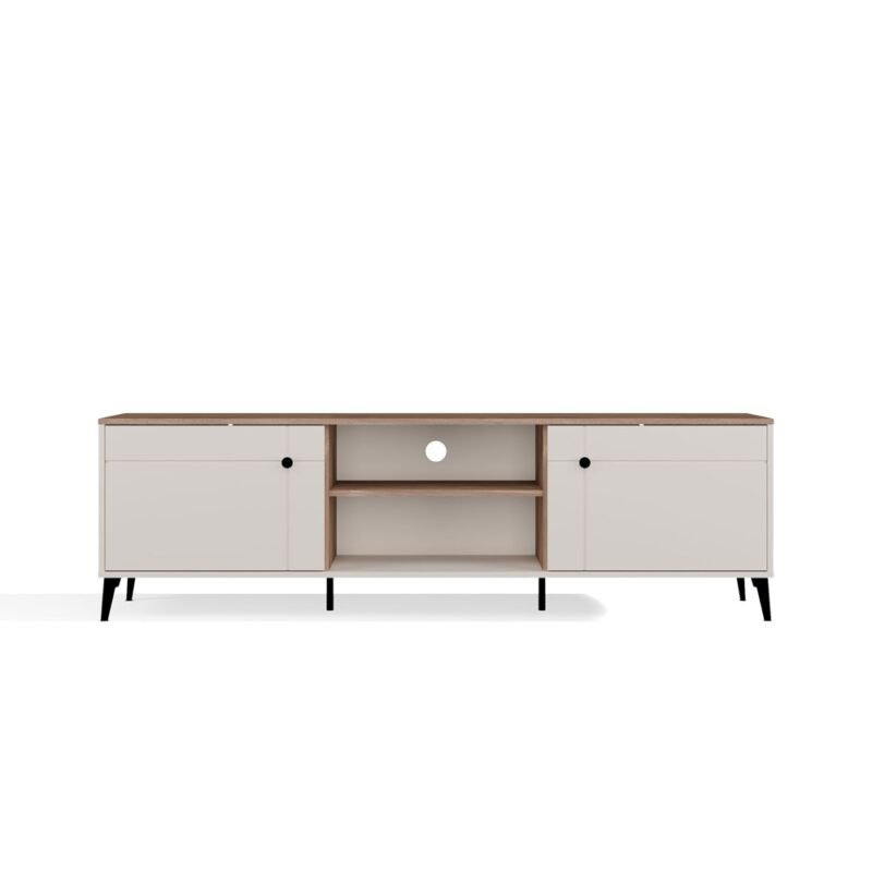 TV-meubel POINT 2D – Castello eiken / Kasjmier beige – 2 deuren
