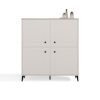 brylka7 Dressoir POINT 4D – Castello eiken / Kasjmier beige – 4 deuren – 8 planken