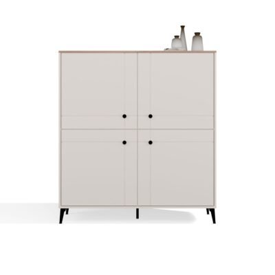 brylka7 Dressoir POINT 4D – Castello eiken / Kasjmier beige – 4 deuren – 8 planken
