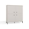 brylka8 Dressoir POINT 4D – Castello eiken / Kasjmier beige – 4 deuren – 8 planken
