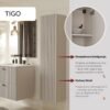 Badkamerkast TIGO 1D – Kasjmier – hangend – geribbeld front