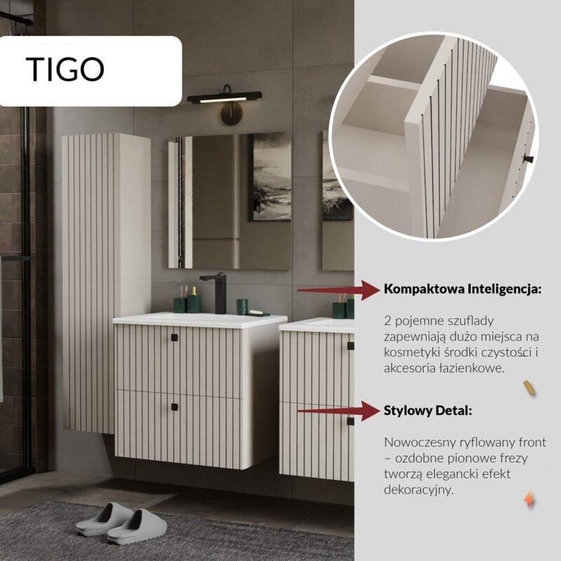 cleansetuppodInfografikistronatytulowa Wastafelmeubel TIGO 60 2S – Kasjmier – geribbeld front – met wastafel