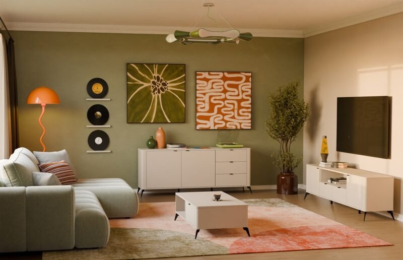 Tafel awa CORDOBA – Kasjmier beige – 2 laden – 2 planken