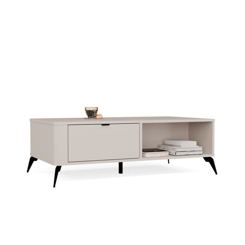 Tafel awa CORDOBA – Kasjmier beige – 2 laden – 2 planken