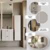 Badkamerkast TIGO 1D – Kasjmier – hangend – geribbeld front
