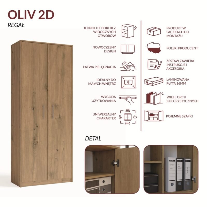 Rek OLIV 2D 2 – Artisan eiken – 2 deuren