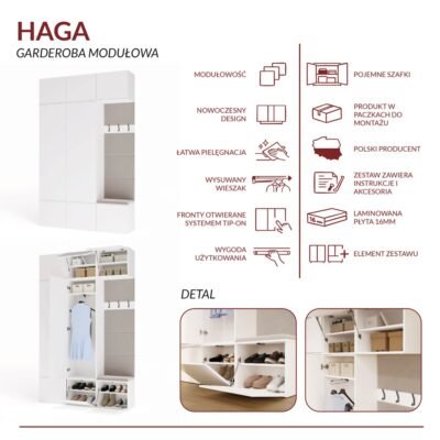 Garderobemeubel HAGA III 2Sz1W