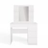 marinalustro9 Kaptafel MARINA 4P – Wit – 4 laden – 4 planken – rechts – met spiegel