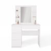 Kaptafel MARINA 4P – Wit – 4 laden – 4 planken – links – met spiegel