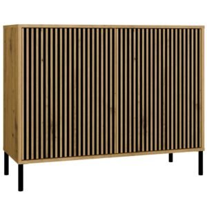 Dressoir KAMARO 2D SLIM – Artisan eiken – geribbeld front