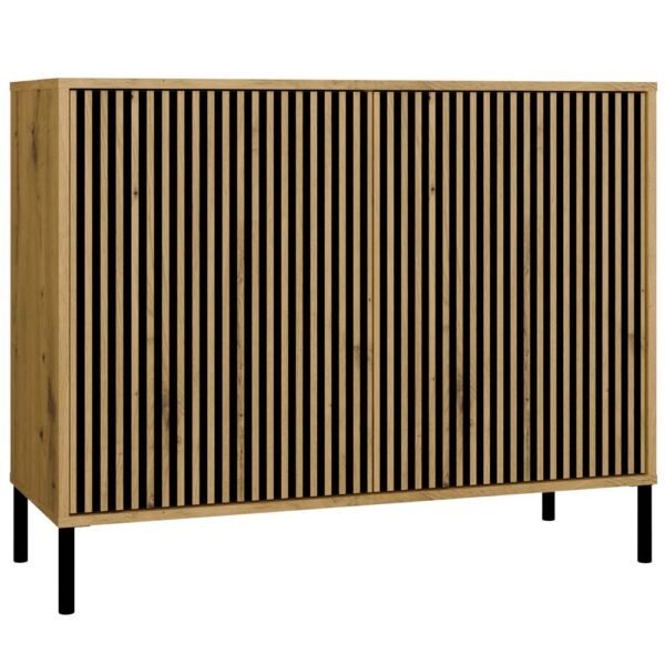Dressoir KAMARO 2D SLIM – Artisan eiken – geribbeld front