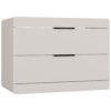 Wastafelmeubel TERRA 80 2S – 80 × 58 × 45 cm – Kasjmier – 2 laden – hangend – met wastafel