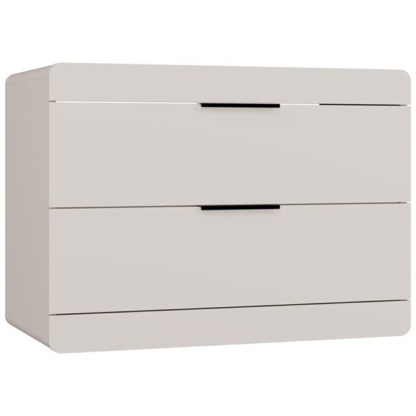 Wastafelmeubel TERRA 80 2S – 80 × 58 × 45 cm – Kasjmier – 2 laden – hangend – met wastafel