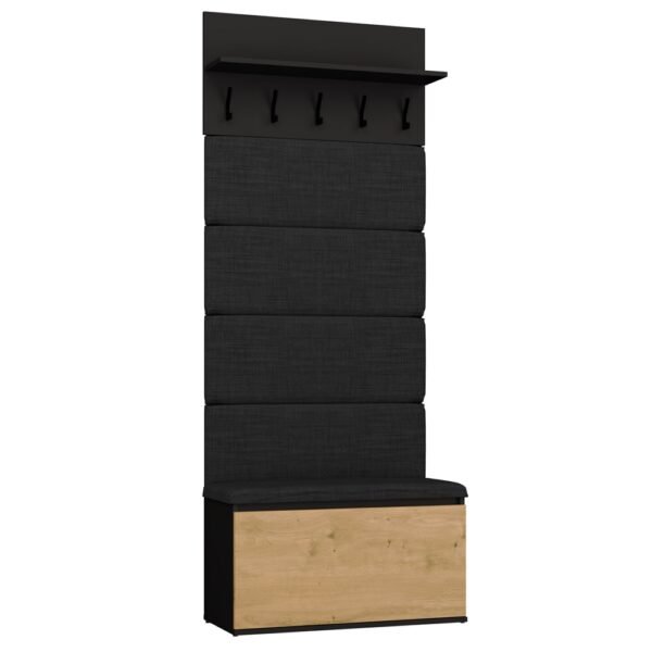 Garderobemeubel LIOR – Artisan eiken / Zwart