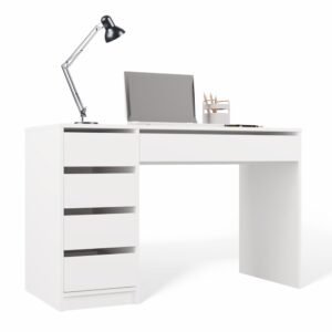 Bureau ARTO – 120 cm – Wit – 5 laden